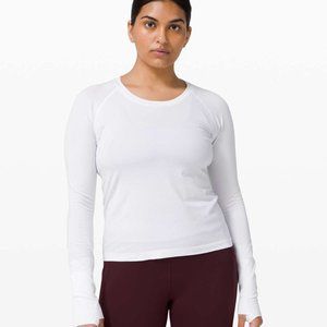 NWT LULULEMON Swiftly Tech Long Sleeve Shirt 2.0 Race WHITE Slim Fit